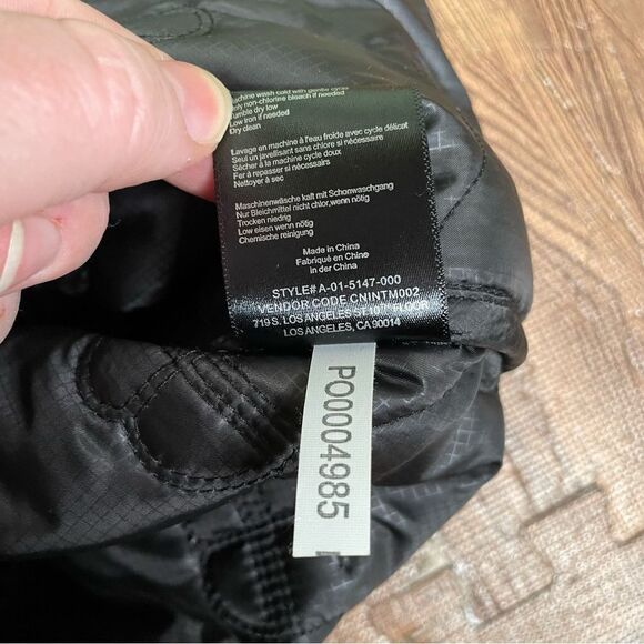 Anine Bing Andy Black Quilted Monogram Vest Pockets‎ Women’s Size Large - Picture 12 of 14